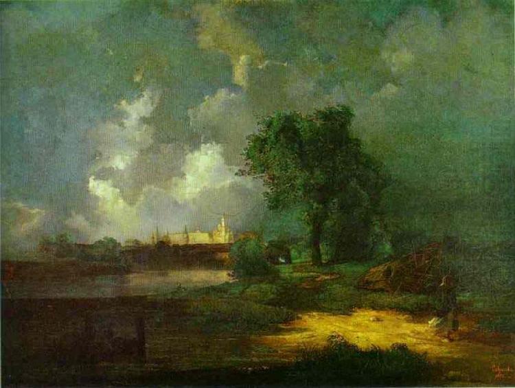 View of the Kremlin from the Krymsky Bridge in Inclement Weather, Alexei Savrasov